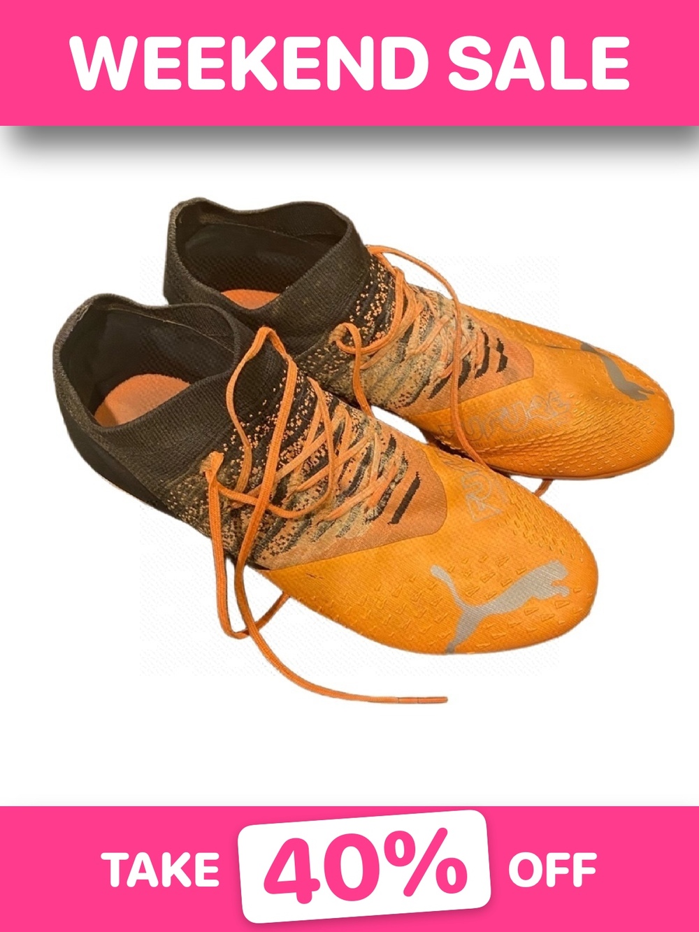 Puma Men's Soccer Cleats in Orange and Black